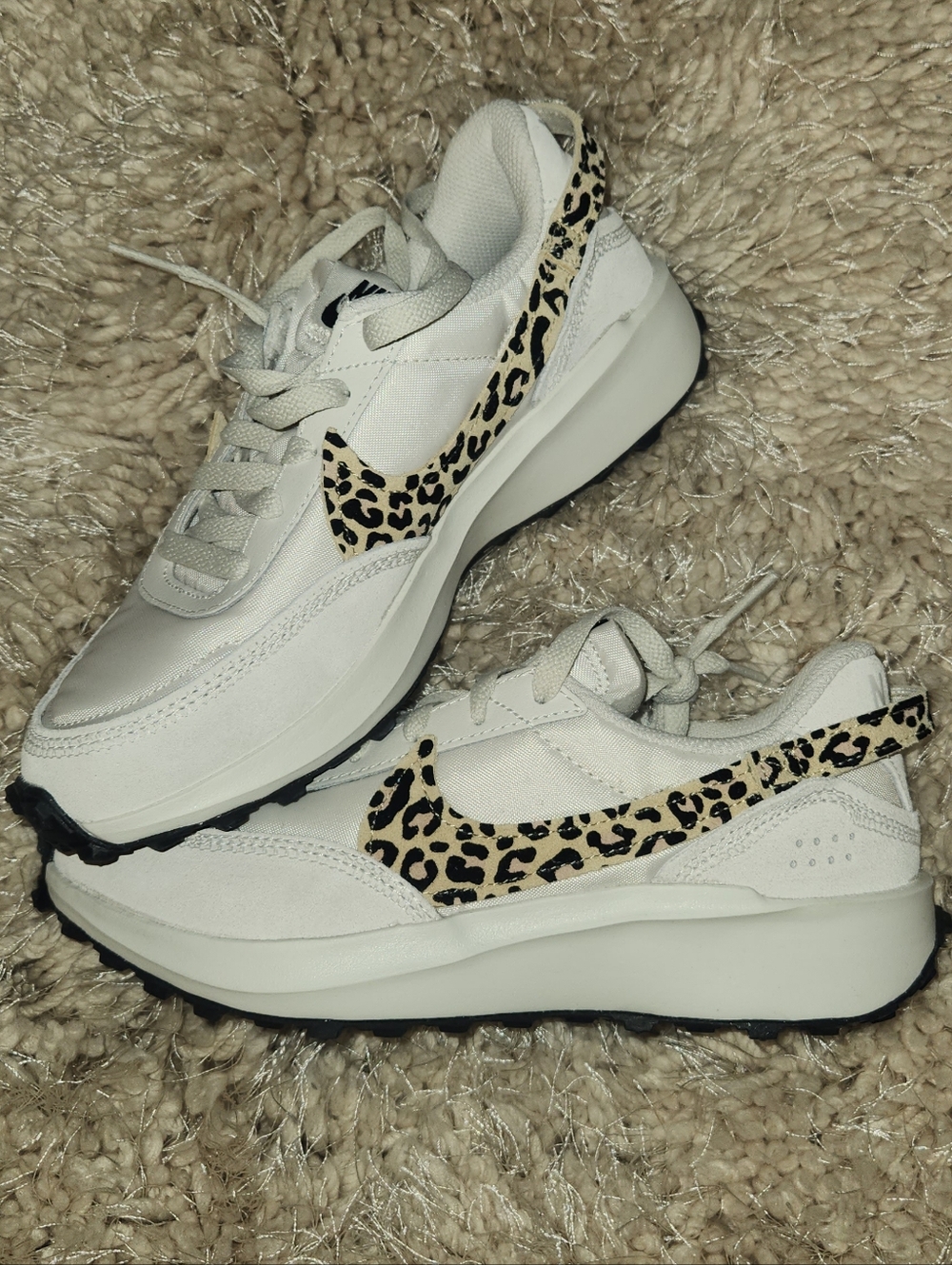 NEW - Women's Nike Waffle Debut Off White Cheetah Sneakers (Size 6)